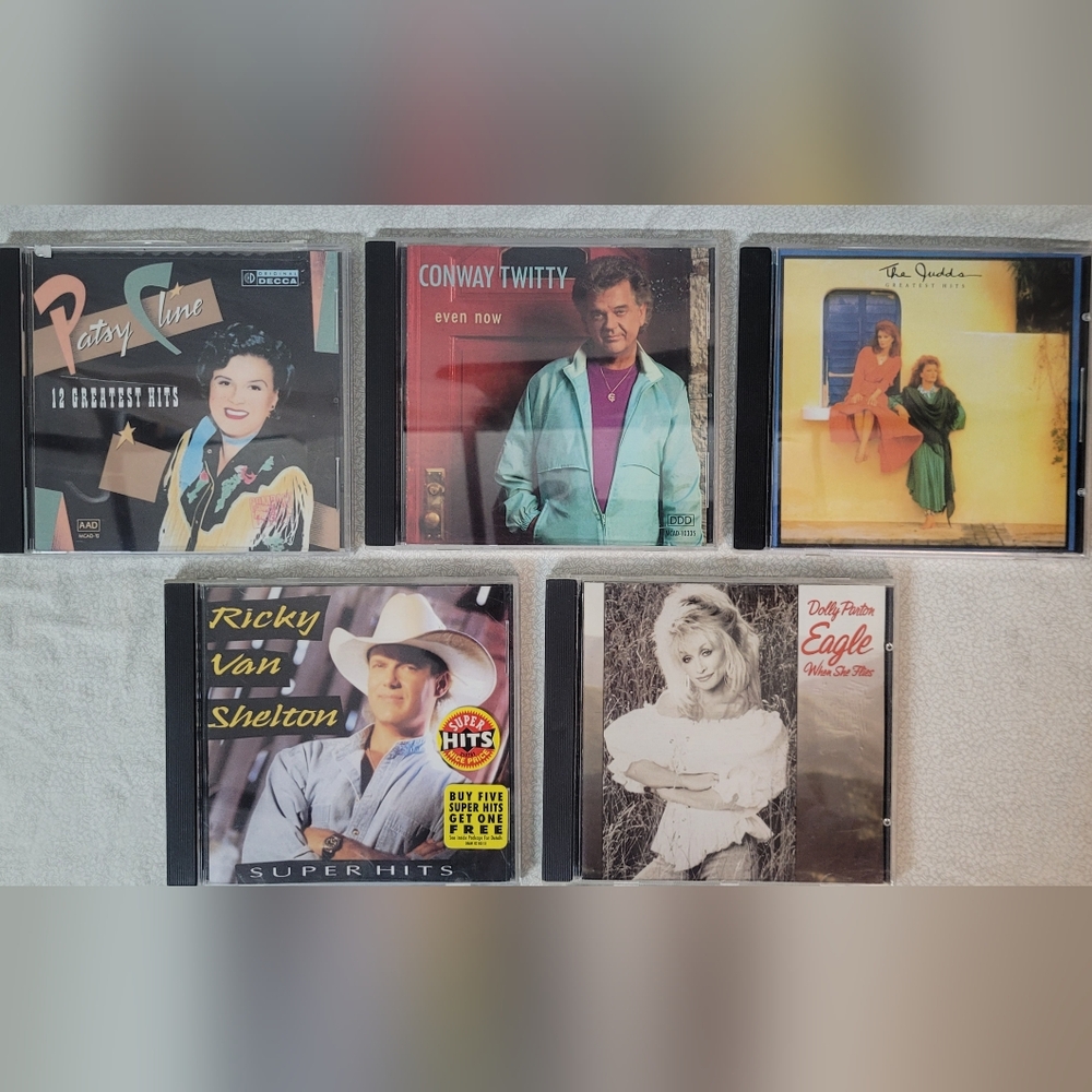 4 Old Country Music- Parton, Van Shelton,Judds,Twitty, Cline-good condition